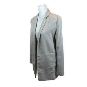 Ladies Lucca Brand Linen Blend Light Grey Open Front Blazer Jacket‎ Size XS